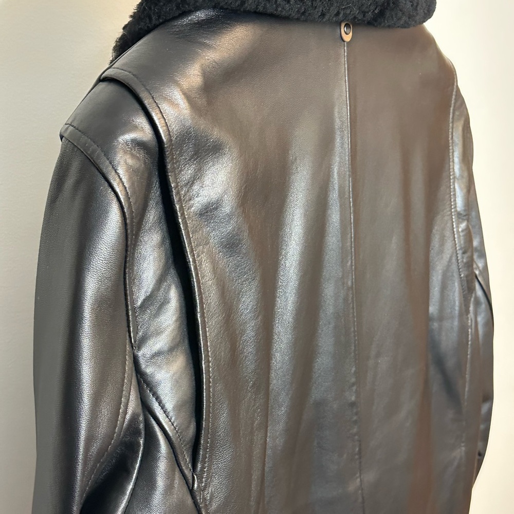 Mackage: Leather biker jacket; goose down fill. 100% Authentic. Excellent condi.